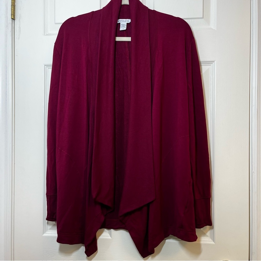 Athleta Red Cardigan Pranayana Restore Wrap Size Small